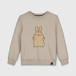 Свитшот хлопковый детский Rabbit chill, цвет: миндальный