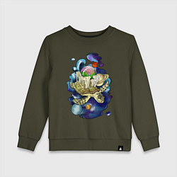 Детский свитшот Плоская земля - мир на черепахе