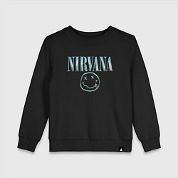 Свитшот хлопковый детский Nirvana - смайлик, цвет: черный