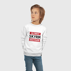 Свитшот хлопковый детский Skyrim: Ultimate Best Player, цвет: белый — фото 2