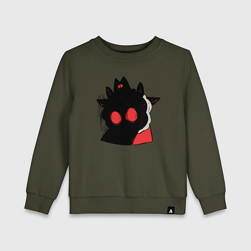 Детский свитшот Cult of the Lamb - Овечка в испуге / Хаки – фото 1