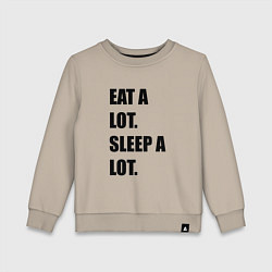 Свитшот хлопковый детский Eat a lot Sleep a lot, цвет: миндальный