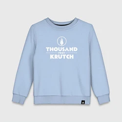 Свитшот хлопковый детский Thousand Foot Krutch белое лого, цвет: мягкое небо