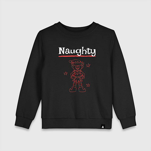 Детский свитшот Naughty elf / Черный – фото 1