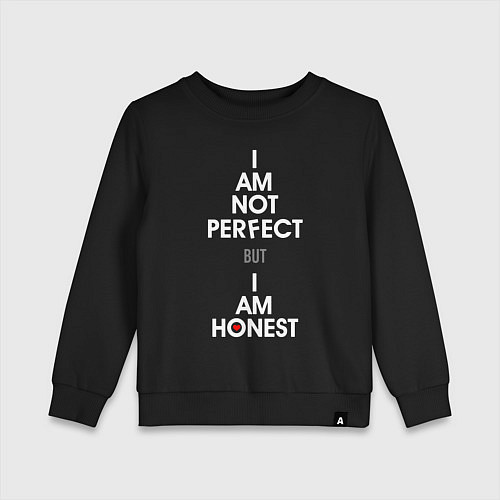 Детский свитшот I am not perfect, I am honest / Черный – фото 1