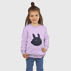 Свитшот хлопковый детский Черный кролик - минимализм, цвет: лаванда — фото 2
