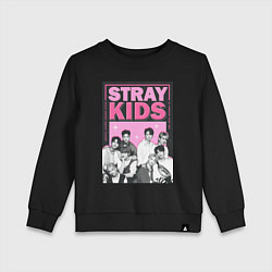 Свитшот хлопковый детский Stray Kids boy band, цвет: черный