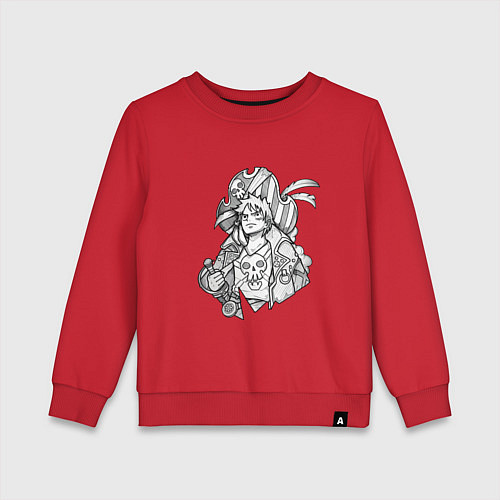 Детский свитшот Король пиратов - Манки Д Луффи / Красный – фото 1