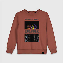 Свитшот хлопковый детский Freddy good and bad, цвет: кирпичный