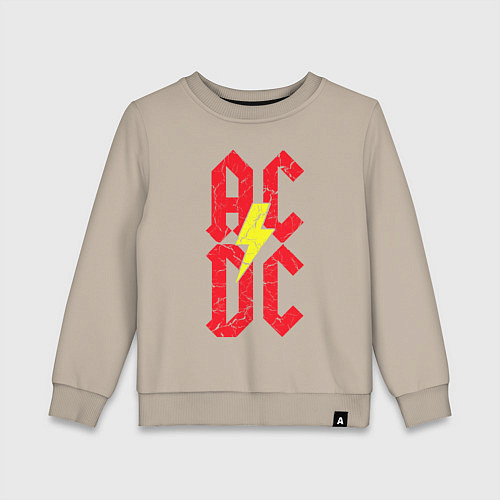 Детский свитшот AC DC logo / Миндальный – фото 1