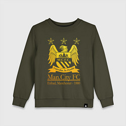 Свитшот хлопковый детский Manchester City gold, цвет: хаки