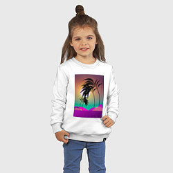 Свитшот хлопковый детский Palms space purple, цвет: белый — фото 2