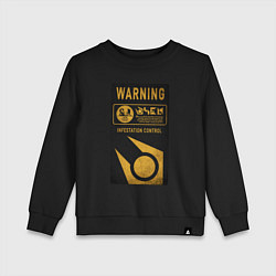 Свитшот хлопковый детский Контроль заражения, цвет: черный