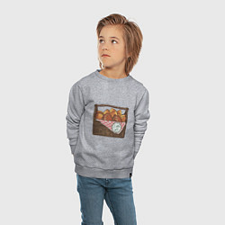 Свитшот хлопковый детский Корзина с пирожками, цвет: меланж — фото 2