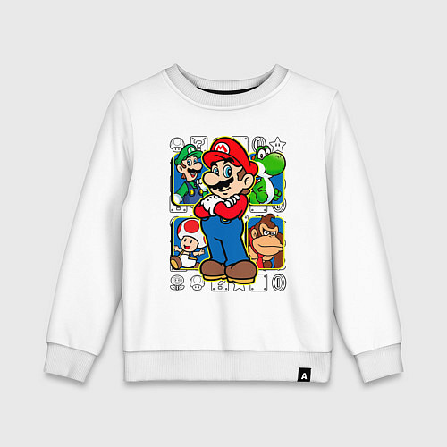 Детский свитшот Супер Марио / Белый – фото 1