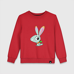 Свитшот хлопковый детский Маленький кролик, цвет: красный