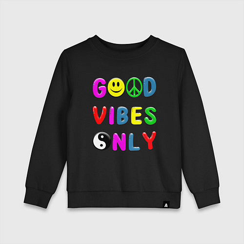 Детский свитшот Good vibes only / Черный – фото 1