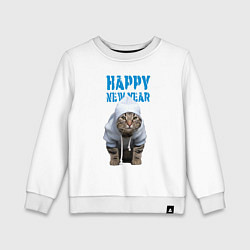 Детский свитшот Happy New Year - Прикольный котик