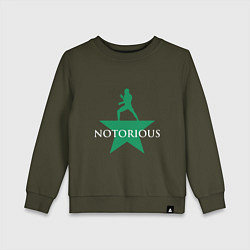 Свитшот хлопковый детский Notorious Star, цвет: хаки