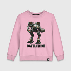 Свитшот хлопковый детский Battletech - 16 bit, цвет: светло-розовый