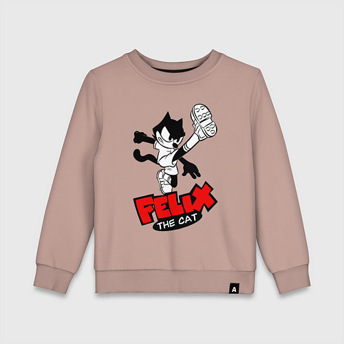 Детский свитшот Cat Felix - footballer / Пыльно-розовый – фото 1