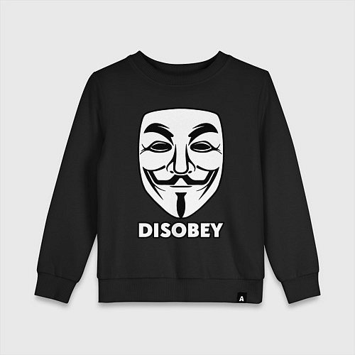 Детский свитшот Guy Fawkes - disobey / Черный – фото 1