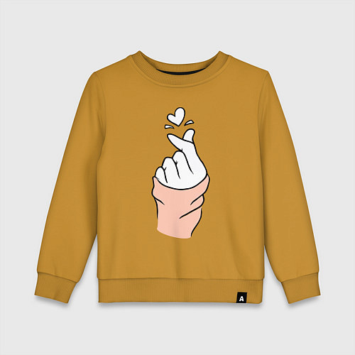 Детский свитшот Hand click / Горчичный – фото 1