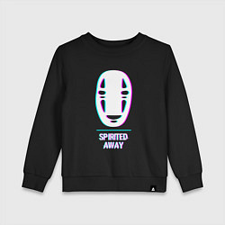 Свитшот хлопковый детский Символ Spirited Away в стиле glitch, цвет: черный