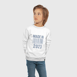 Свитшот хлопковый детский Made in 2023, цвет: белый — фото 2