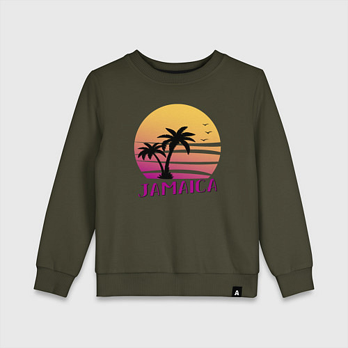 Детский свитшот Ямайка закат / Хаки – фото 1