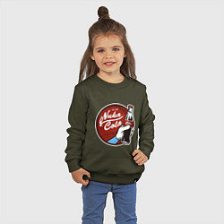 Свитшот хлопковый детский Nuka cola sticker, цвет: хаки — фото 2