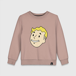 Свитшот хлопковый детский Vault boy head, цвет: пыльно-розовый