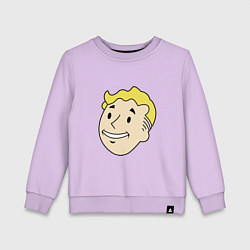 Свитшот хлопковый детский Vault boy head, цвет: лаванда