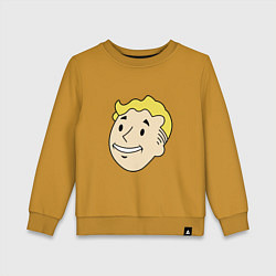 Свитшот хлопковый детский Vault boy head, цвет: горчичный