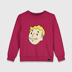 Свитшот хлопковый детский Vault boy head, цвет: маджента