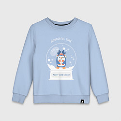 Детский свитшот Пингвиненок в снежном шаре