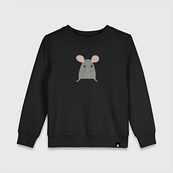 Свитшот хлопковый детский Минималистичная мышь, цвет: черный