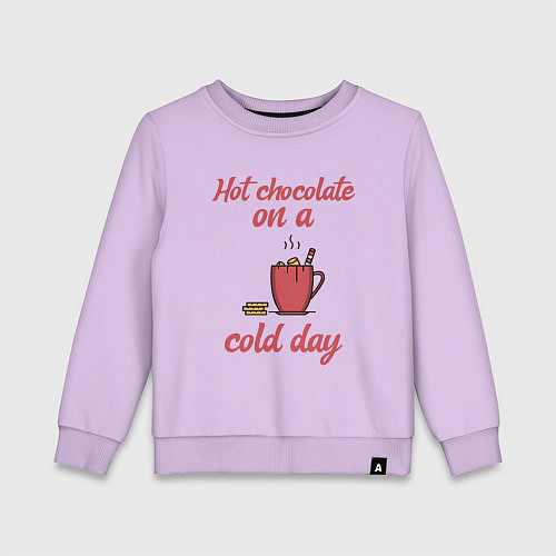 Детский свитшот Горячий шоколад в холодный день / Лаванда – фото 1