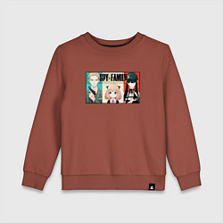 Свитшот хлопковый детский Spy family - heroes, цвет: кирпичный