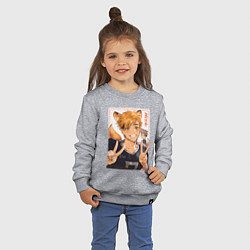 Свитшот хлопковый детский Мия Атсуму - Волейбол, цвет: меланж — фото 2