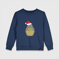 Свитшот хлопковый детский Totoro Santa, цвет: тёмно-синий