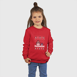 Свитшот хлопковый детский Новогодние тоторики - ugly sweater, цвет: красный — фото 2