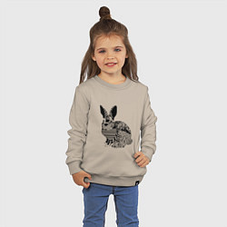 Свитшот хлопковый детский Rabbit in patterns, цвет: миндальный — фото 2