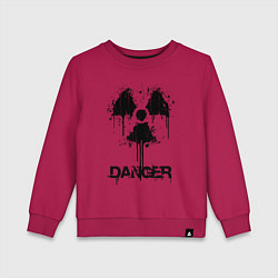 Свитшот хлопковый детский Danger radiation symbol, цвет: маджента