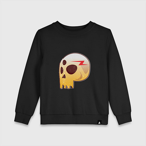 Детский свитшот Трёглазый череп с молнией / Черный – фото 1
