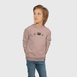 Свитшот хлопковый детский Корона для девушки, цвет: пыльно-розовый — фото 2