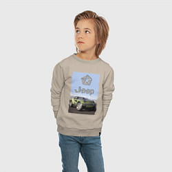 Свитшот хлопковый детский Chrysler Jeep - concept, цвет: миндальный — фото 2