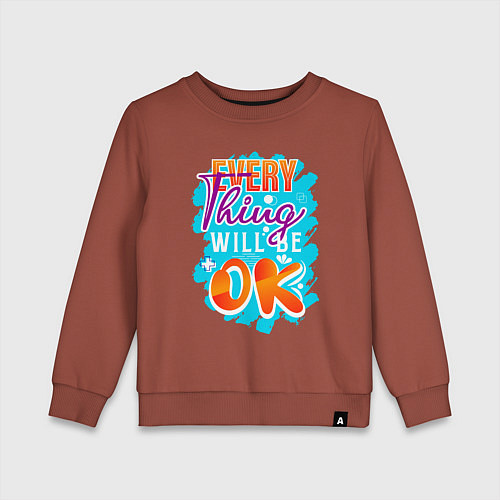 Детский свитшот Всё будет в порядке / Кирпичный – фото 1