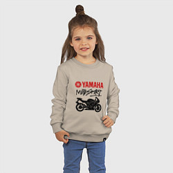 Свитшот хлопковый детский Yamaha - motorsport, цвет: миндальный — фото 2