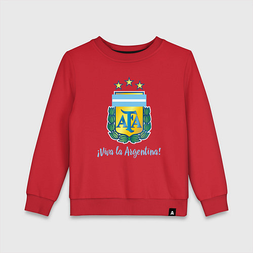 Детский свитшот Эмблема федерации футбола Аргентины / Красный – фото 1